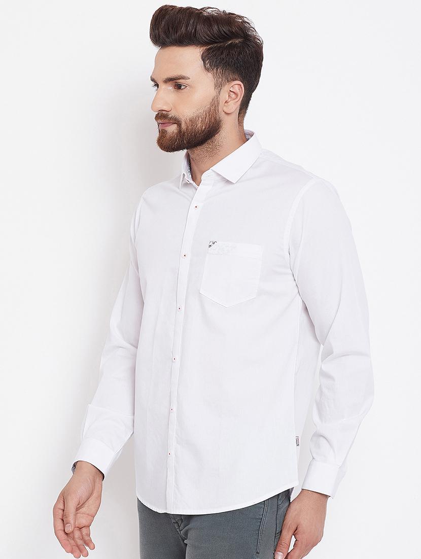 white solid casual shirt - 16570662 - Zoom Image - 2
