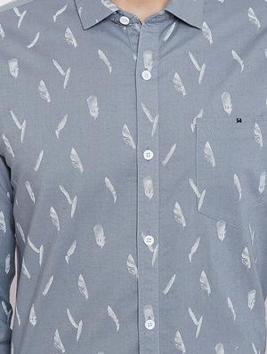grey printed casual shirt - 16570664 - Standard Image - 5