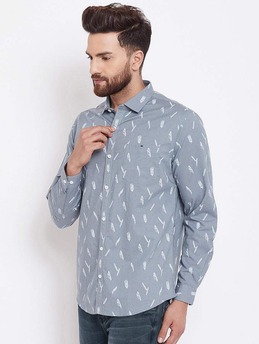 grey printed casual shirt - 16570664 - Zoom Image - 2