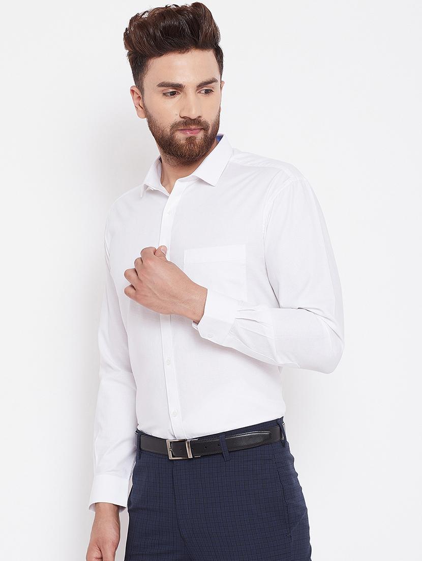 white self design formal shirt - 16570677 - Zoom Image - 2