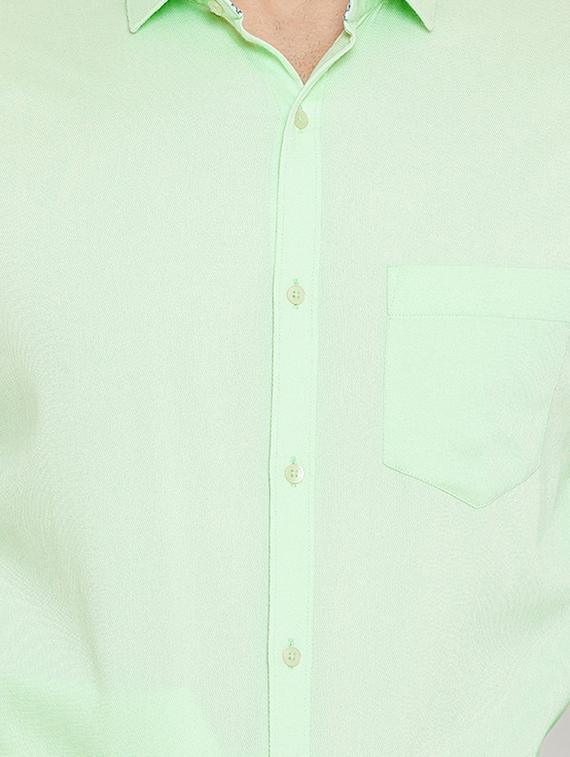 green solid formal shirt - 16570678 - Zoom Image - 5