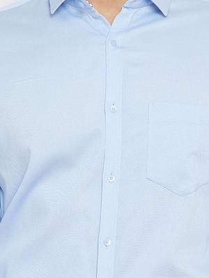 blue solid formal shirt - 16570680 - Standard Image - 5