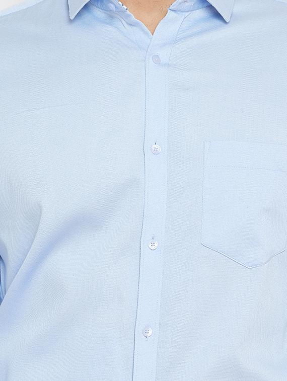 blue solid formal shirt - 16570680 - Zoom Image - 5