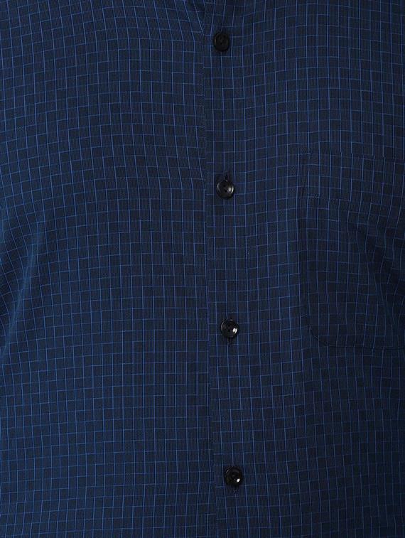 blue checkered formal shirt - 16570885 - Zoom Image - 5