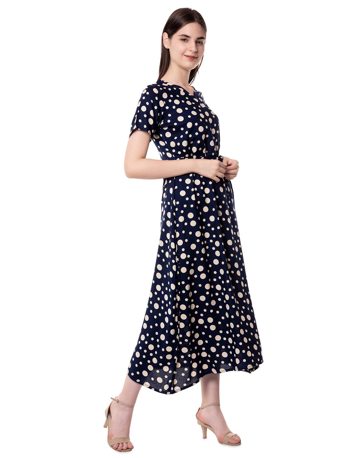 overlap neck polka dot top - 16570936 - Zoom Image - 2