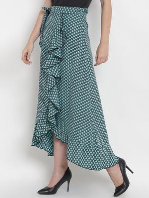 tie up printed wrap skirt - 16571111 - Standard Image - 2