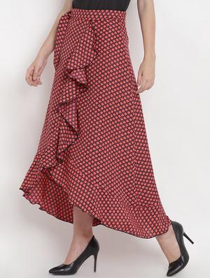 tie up printed wrap skirt - 16571112 - Standard Image - 2
