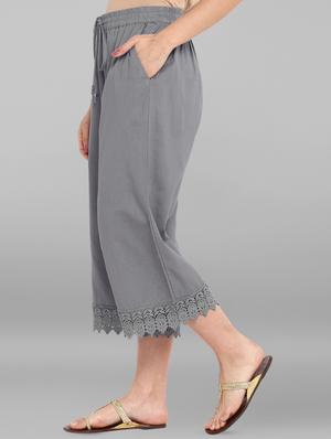 floral laced hem culottes - 16571598 - Standard Image - 2