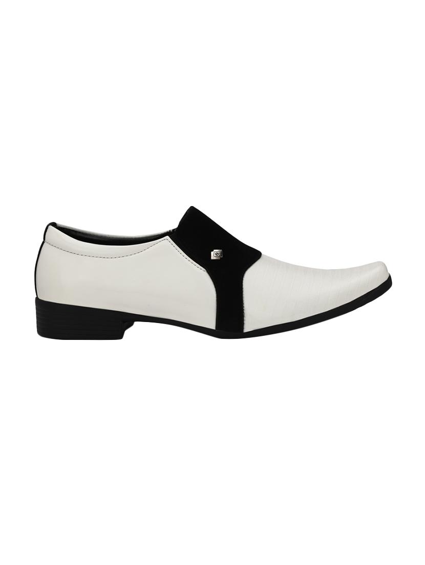 white leatherette slip ons - 16571610 - Zoom Image - 2
