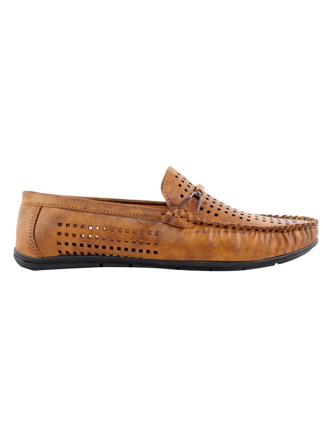 tan leatherette slip on loafers - 16571831 - Zoom Image - 2
