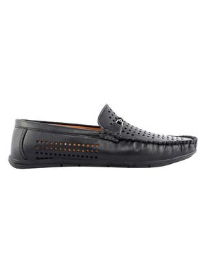 black leatherette slip on loafers - 16571832 - Standard Image - 2