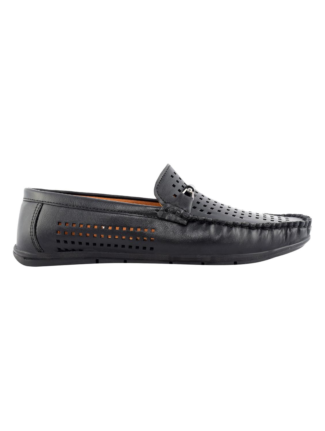 black leatherette slip on loafers - 16571832 - Zoom Image - 2