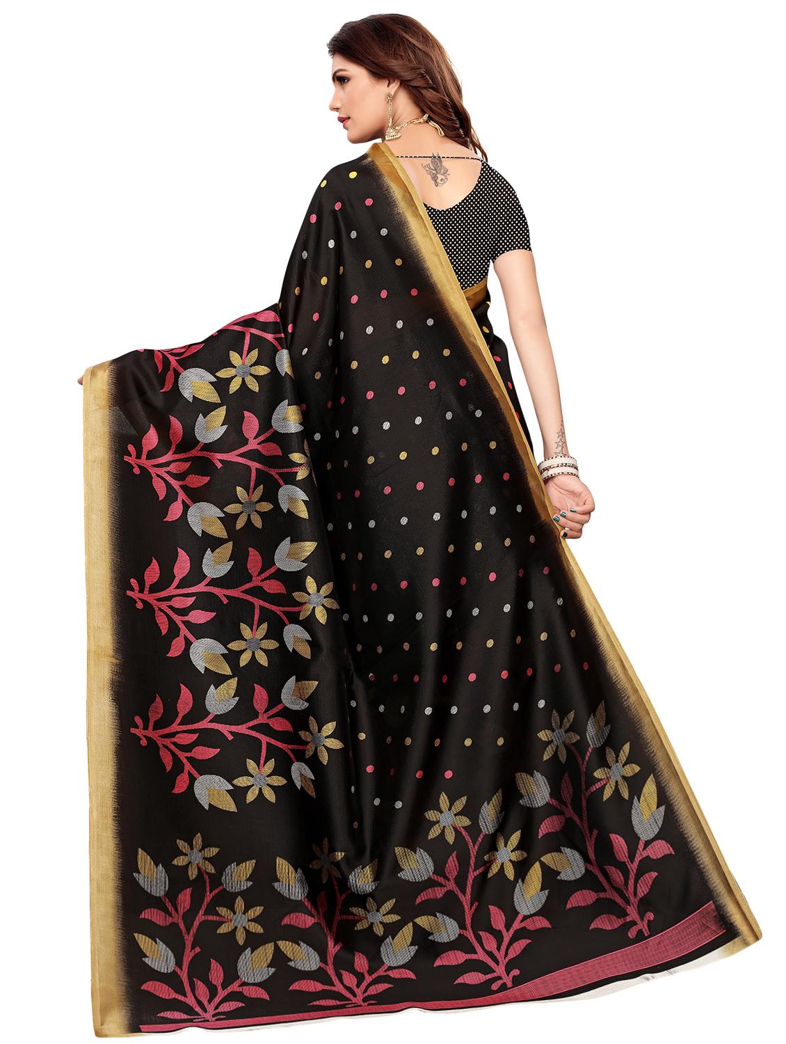 floral mysore silk saree with blouse - 16572024 - Zoom Image - 2