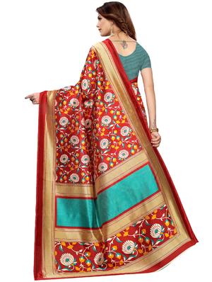 floral mysore silk saree with blouse - 16572034 - Standard Image - 2