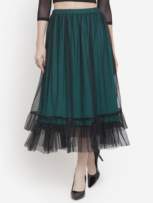 high rise contrast mesh layered skirt - 16572038 - Standard Image - 1