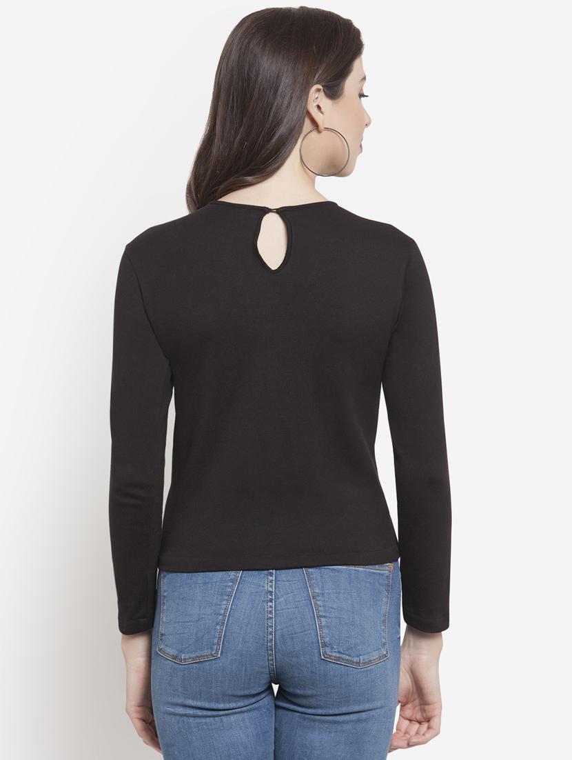 zipper detail long sleeved top - 16572053 - Zoom Image - 2