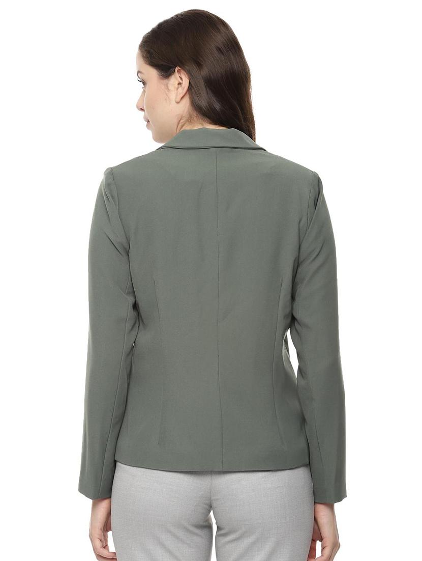 lapel neck long sleeved blazer - 16572638 - Zoom Image - 2
