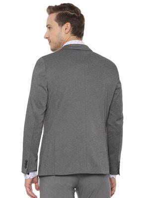 grey self design single breasted casual blazer - 16572642 - Standard Image - 2