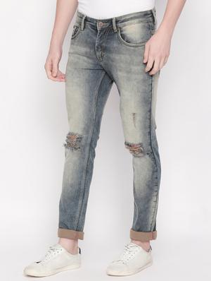 grey heavy washed distressed denim jeans - 16573007 - Standard Image - 2