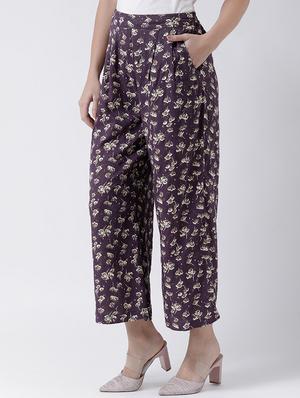 high rise floral trouser - 16573215 - Standard Image - 2