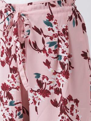 tie up waist floral trouser - 16573217 - Standard Image - 5