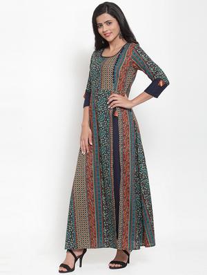 printed flared kurta - 16573513 - Standard Image - 2