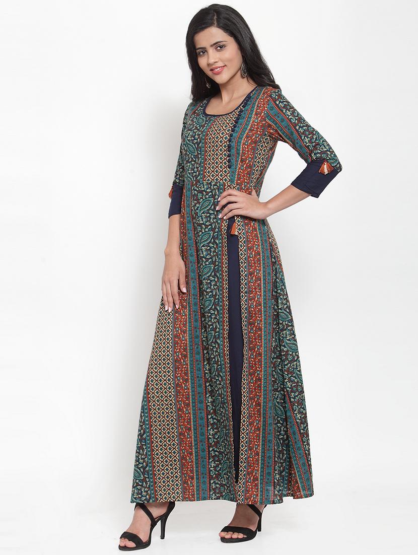 printed flared kurta - 16573513 - Zoom Image - 2