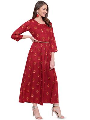 gathered belted maxi dress - 16573883 - Standard Image - 2