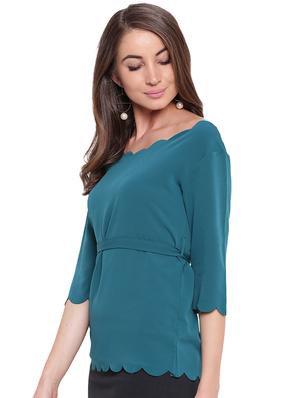 tie back scallop detail top - 16573953 - Standard Image - 2