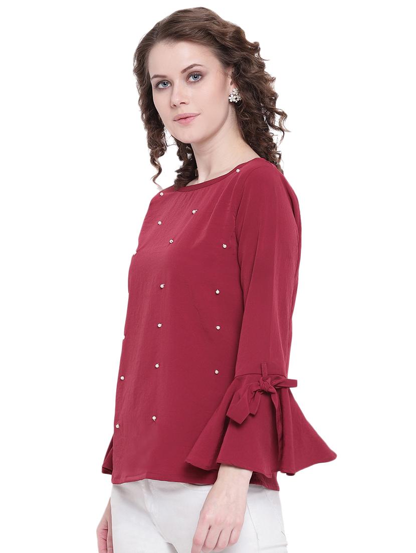 bell sleeved embellished top - 16574005 - Zoom Image - 2