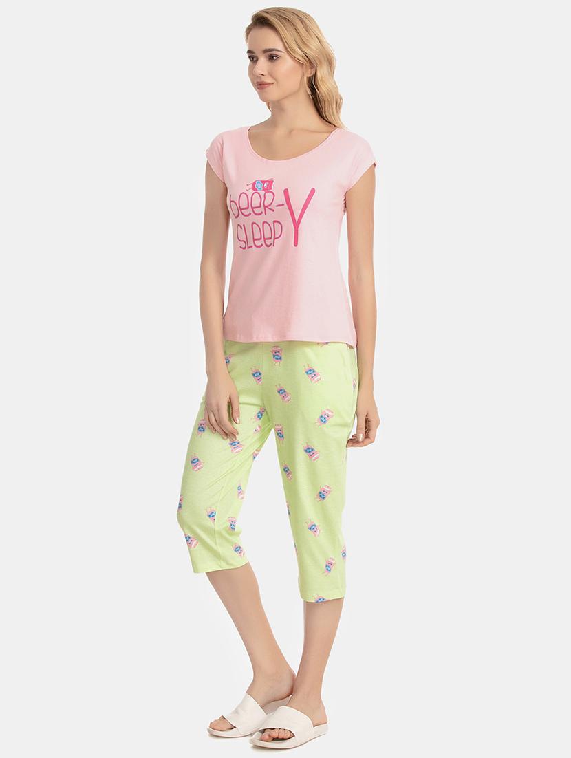 quirky print cap sleeved capri set - 16574242 - Zoom Image - 2