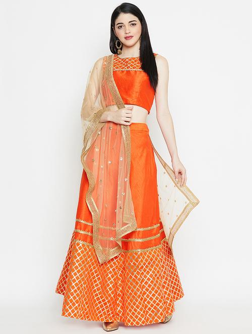 gota work a-line lehenga - 16574396 - Very Small Image - 1