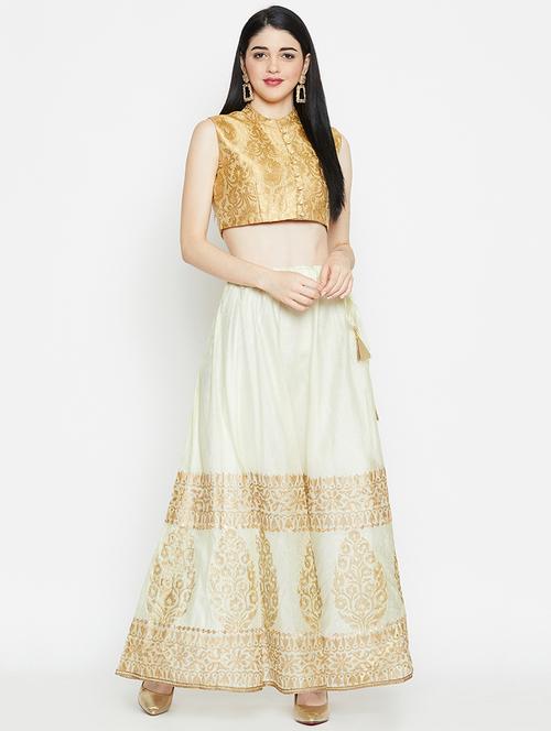 block print a-line lehenga - 16574398 - Standard Image - 1