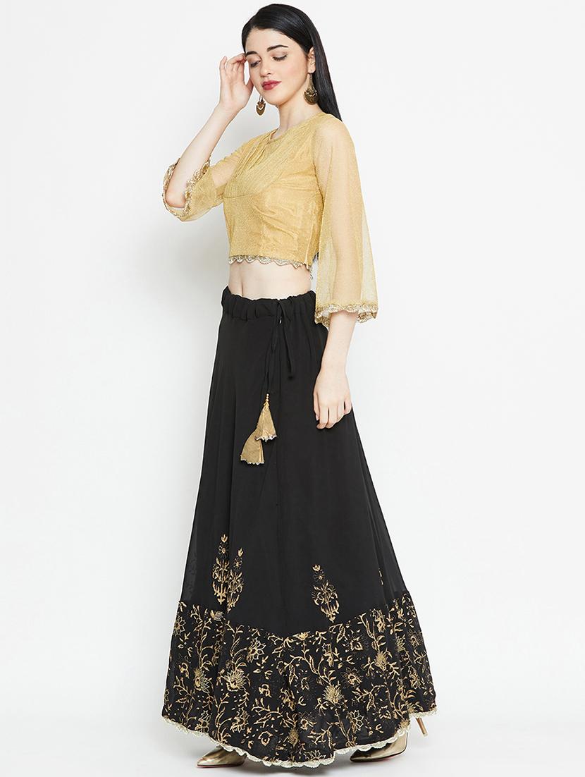 block print a-line lehenga - 16574400 - Zoom Image - 2