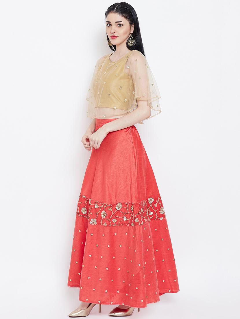 embellished a-line lehenga - 16574401 - Zoom Image - 2