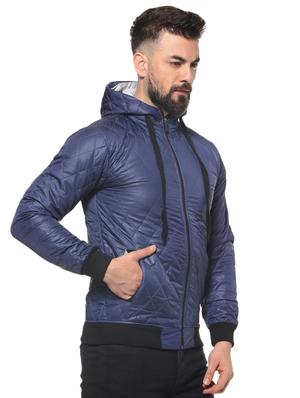 blue solid casual jacket - 16574578 - Standard Image - 2
