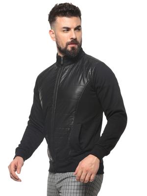 black solid casual jacket - 16574579 - Standard Image - 2