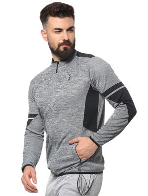 grey color block casual jacket - 16574590 - Standard Image - 2