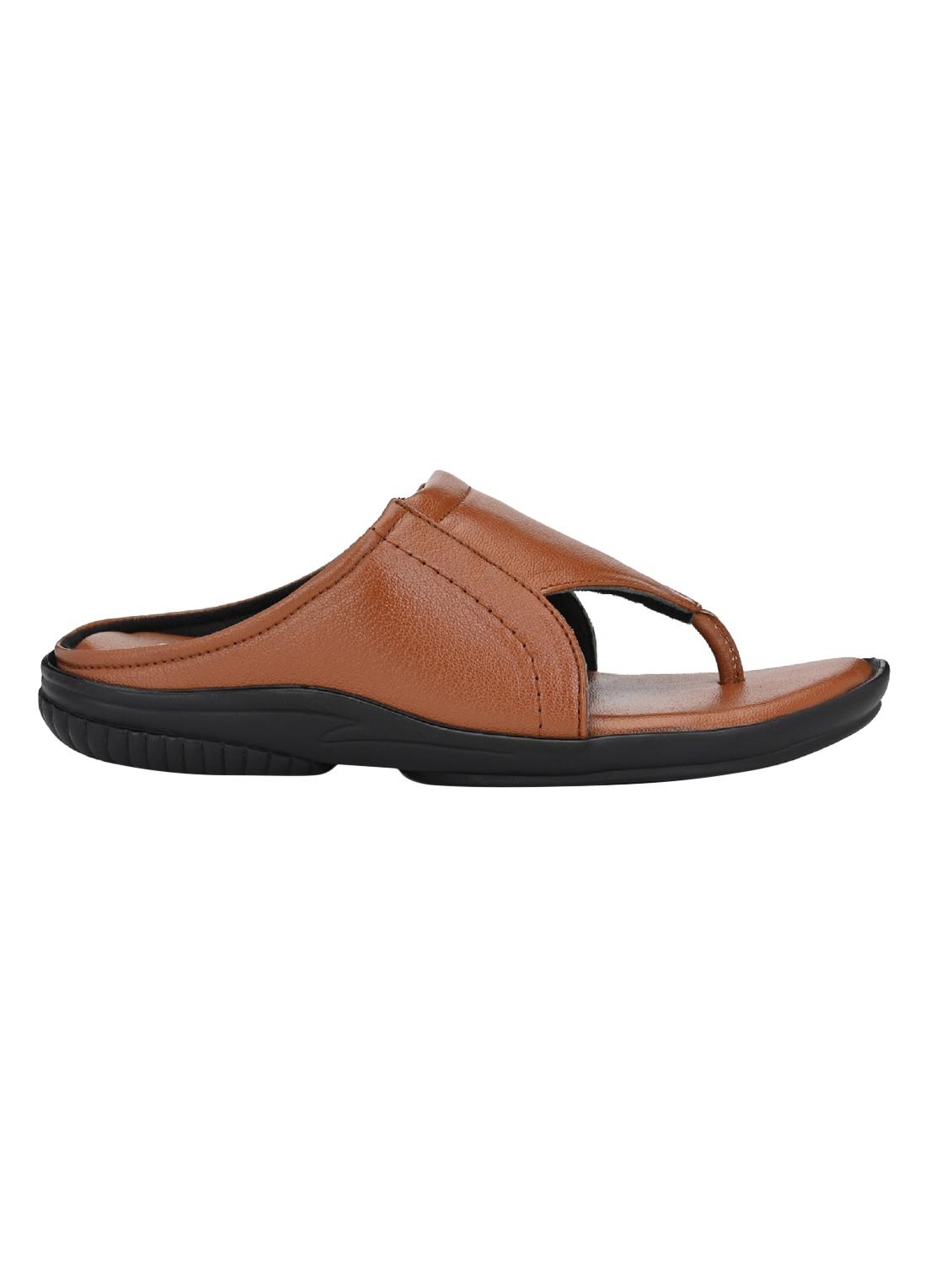 tan leatherette toe separator slippers - 16574840 - Zoom Image - 2