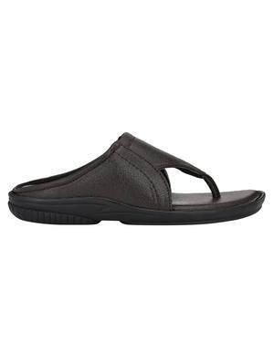 brown leatherette toe separator slippers - 16574841 - Standard Image - 2