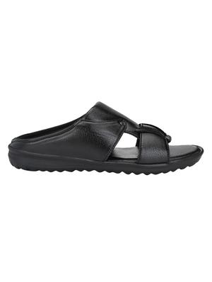 black leatherette slip on sandals - 16574842 - Standard Image - 2