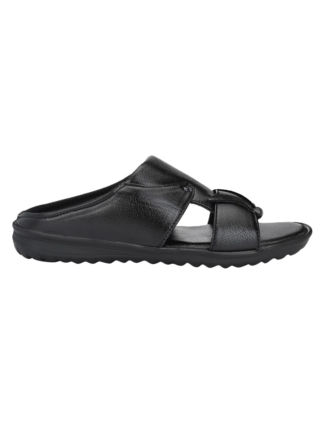 black leatherette slip on sandals - 16574842 - Zoom Image - 2