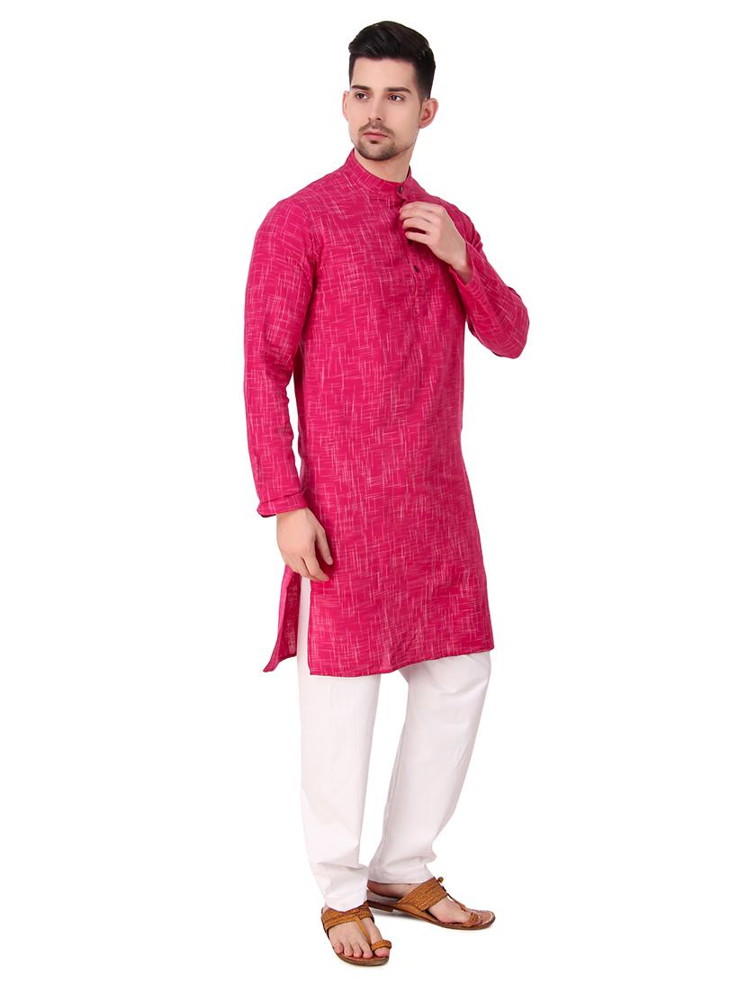 pink self design long kurta - 16575024 - Zoom Image - 2