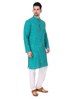 green self design long kurta - 16575025 - Standard Image - 2
