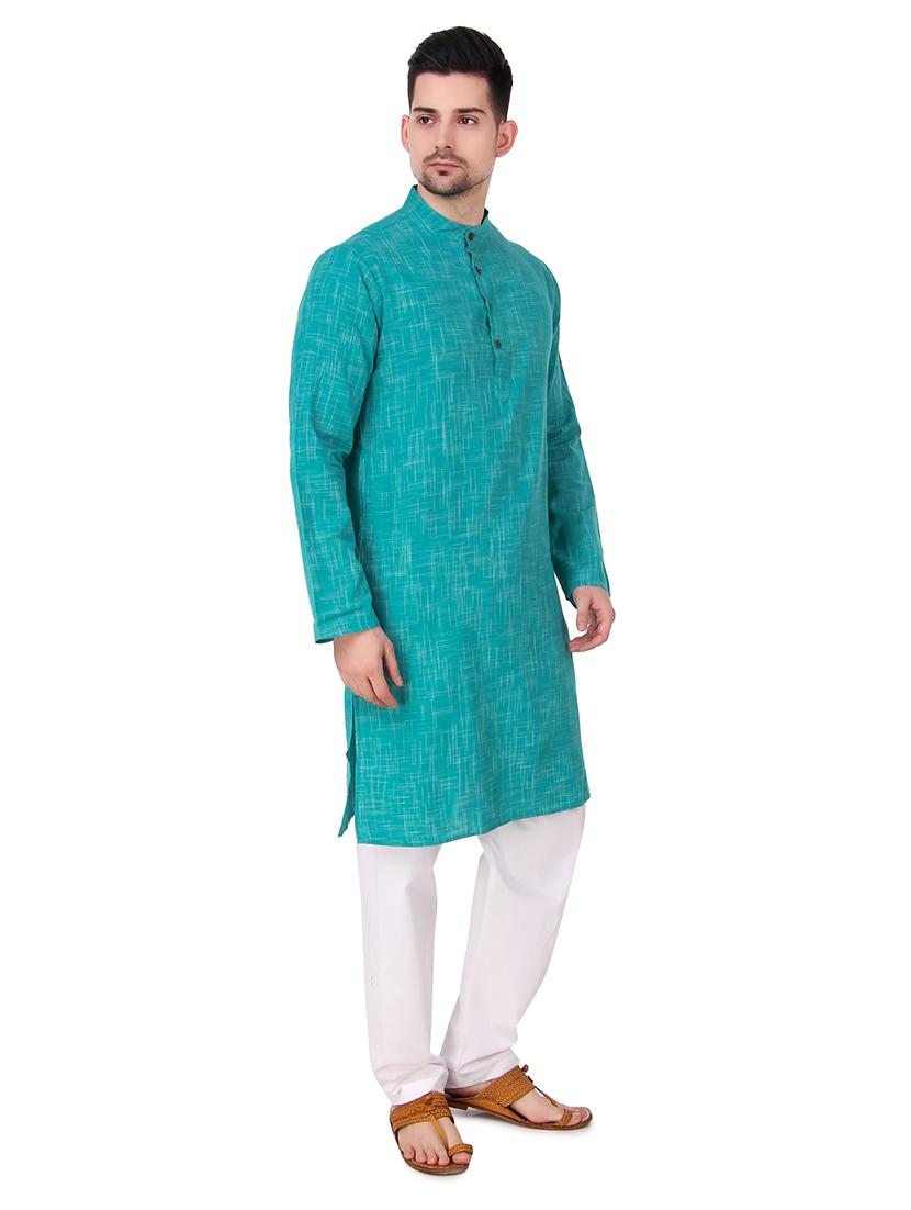 green self design long kurta - 16575025 - Zoom Image - 2