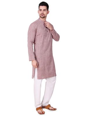 pink striped long kurta - 16575137 - Standard Image - 2