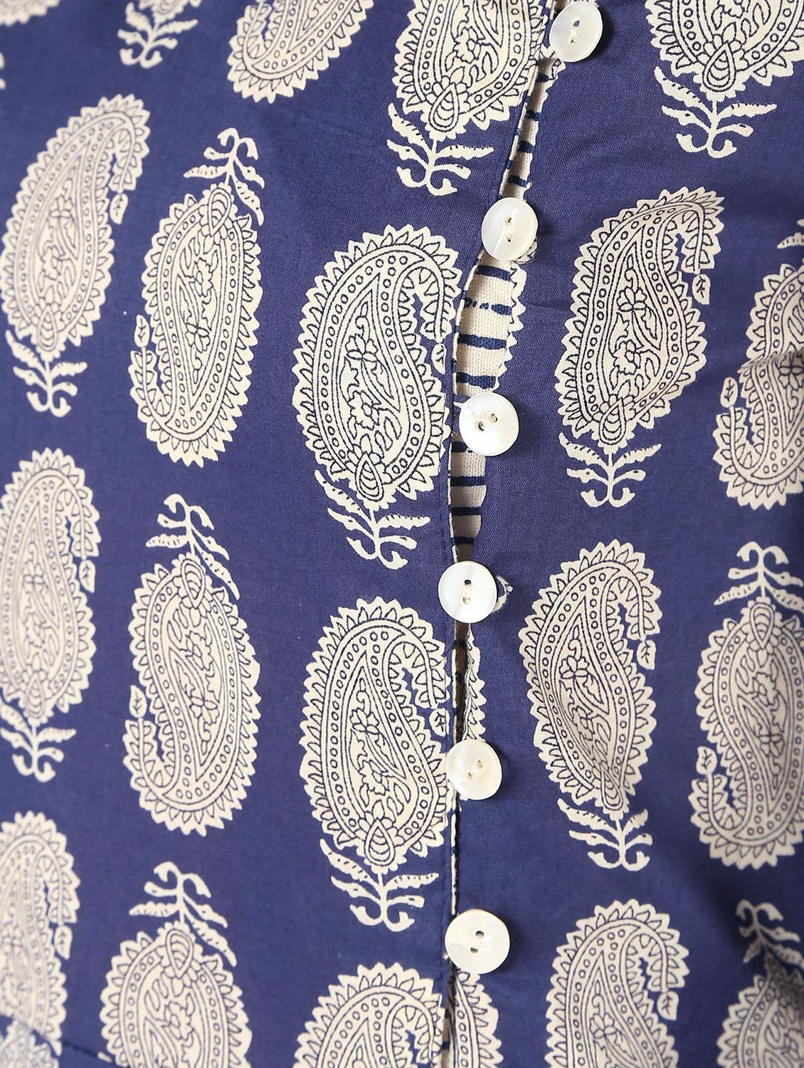 paisley print layered kurta - 16576520 - Zoom Image - 5