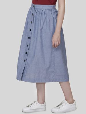 mid rise button up a-line skirt - 16577103 - Standard Image - 2
