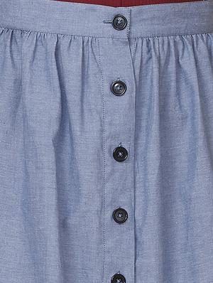 mid rise button up a-line skirt - 16577103 - Standard Image - 5