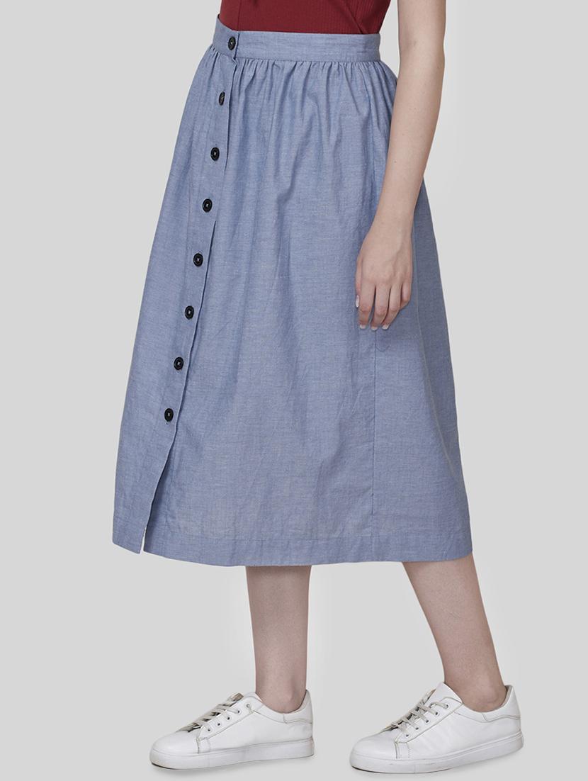 mid rise button up a-line skirt - 16577103 - Zoom Image - 2
